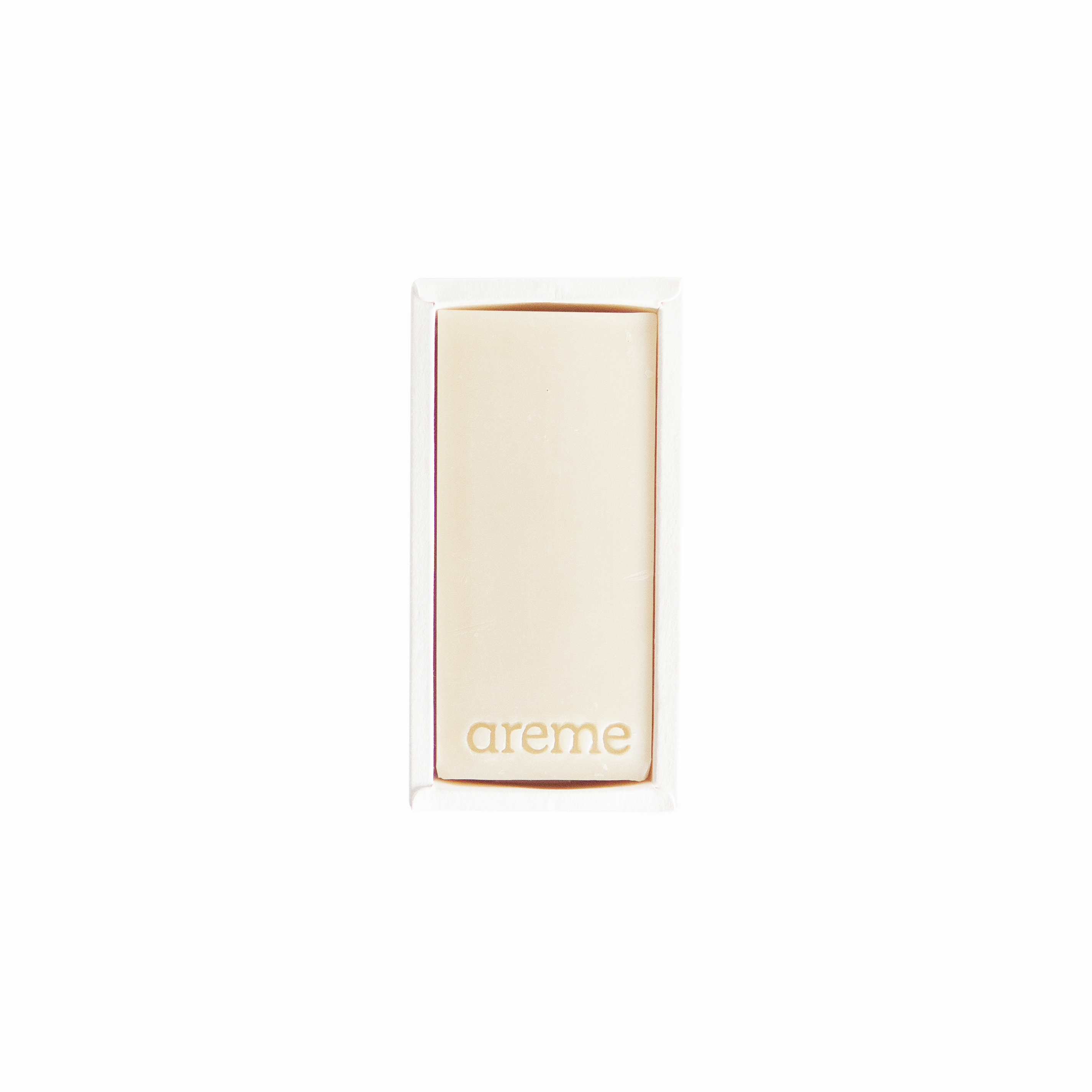 Cream packaging with 'areme' branding on a white background